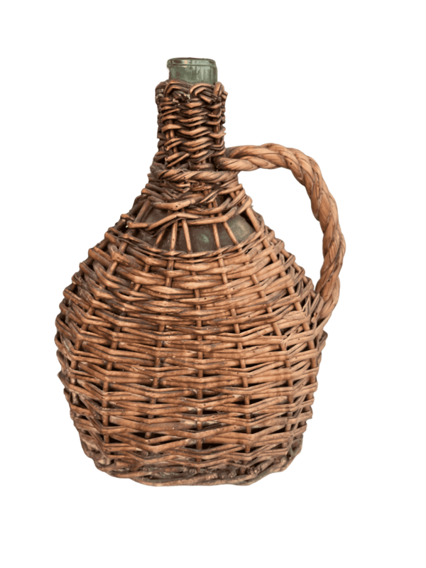 Bouteille verre tressée bombée