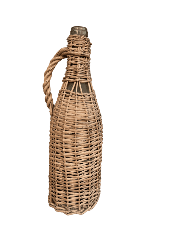 Bouteille verre clair tressée