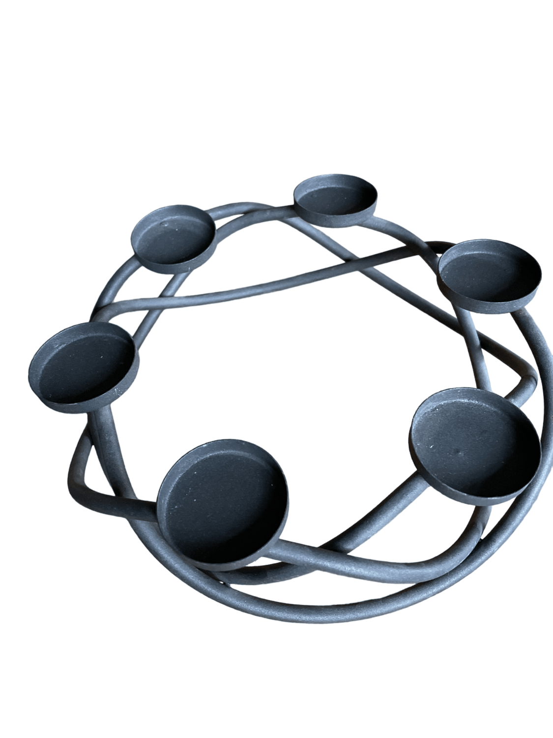 Chandelier métal noir centre de table 6 bougies