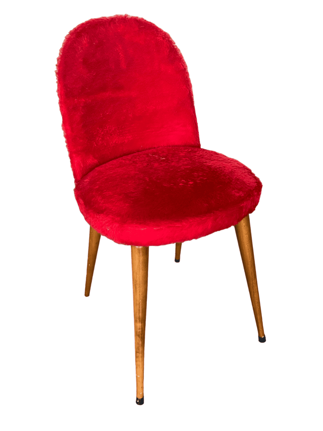 Chaise fourrure rouge