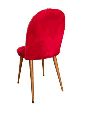Chaise fourrure rouge