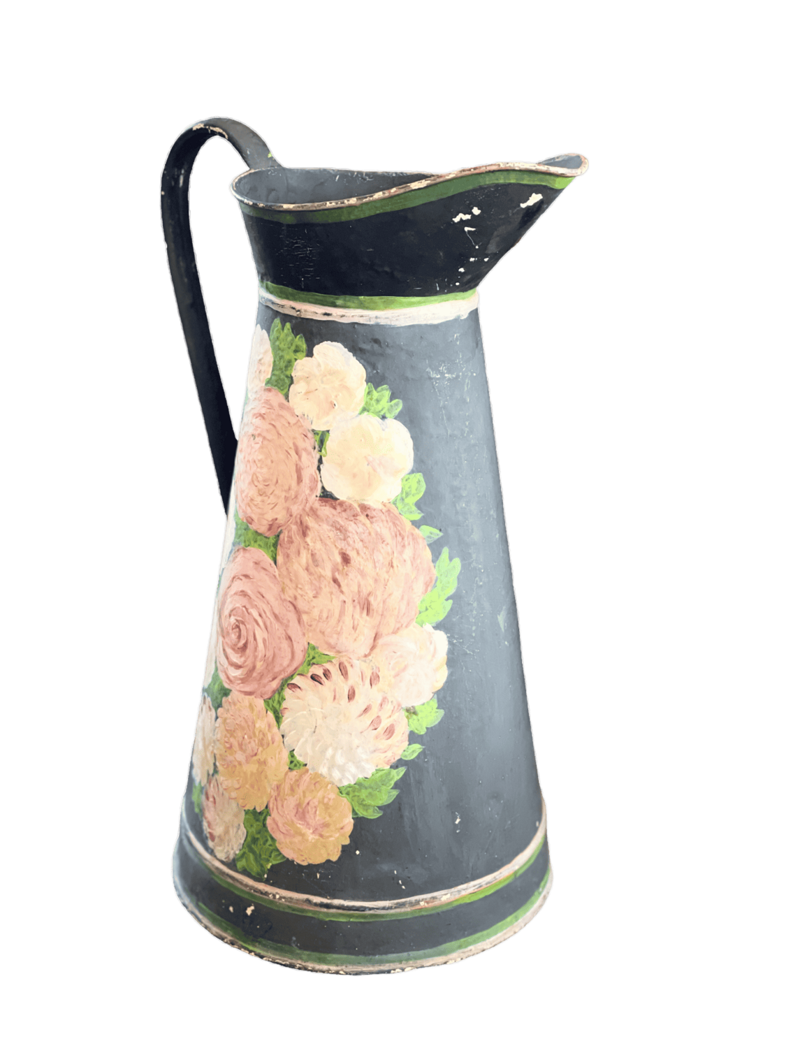 Cruche en métal noir peinte