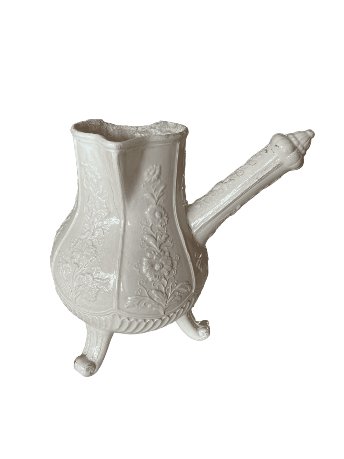 Cruche porcelaine blanc cassé