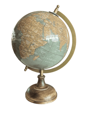 Globe terrestre vert bois