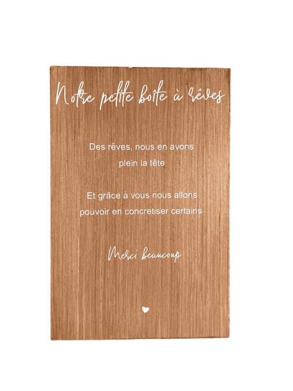Panneau Livre d&#39;or &quot;Boite à rêves&quot;