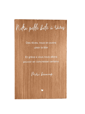 Panneau Livre d'or "Boite à rêves" Panneau Livre d'or "Boite à rêves"
