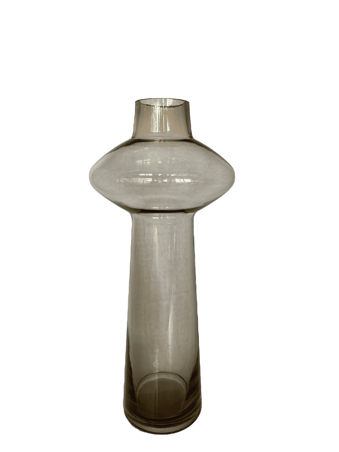 Vase verre brun haut