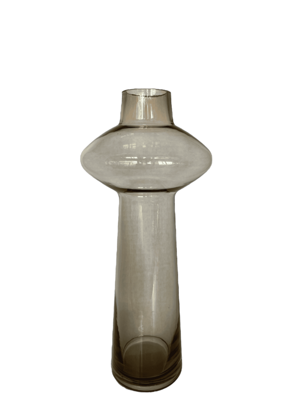 Vase verre brun haut