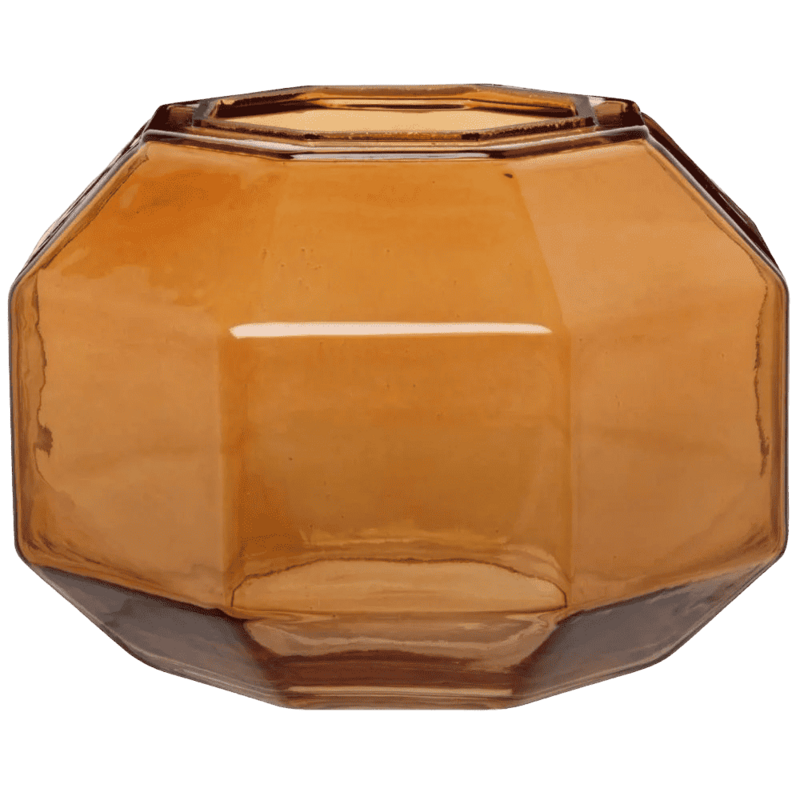 Vase verre ambré facettes