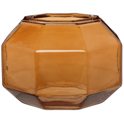 Vase verre ambré facettes Vase verre ambré facettes