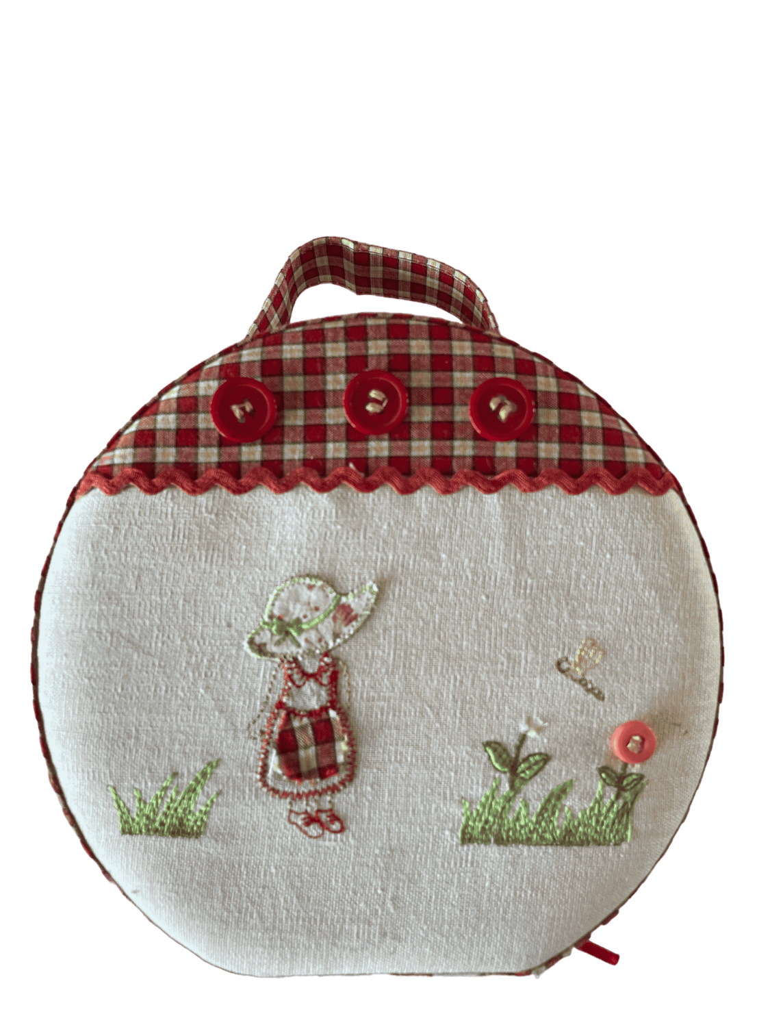 Valisette vichy broderies