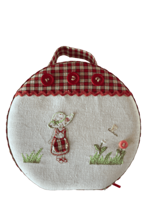 Valisette vichy broderies