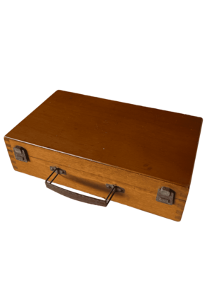 Valise bois peintre clair