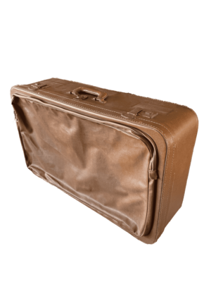 Valise vintage marron fermeture éclair grande Valise vintage marron fermeture éclair grande