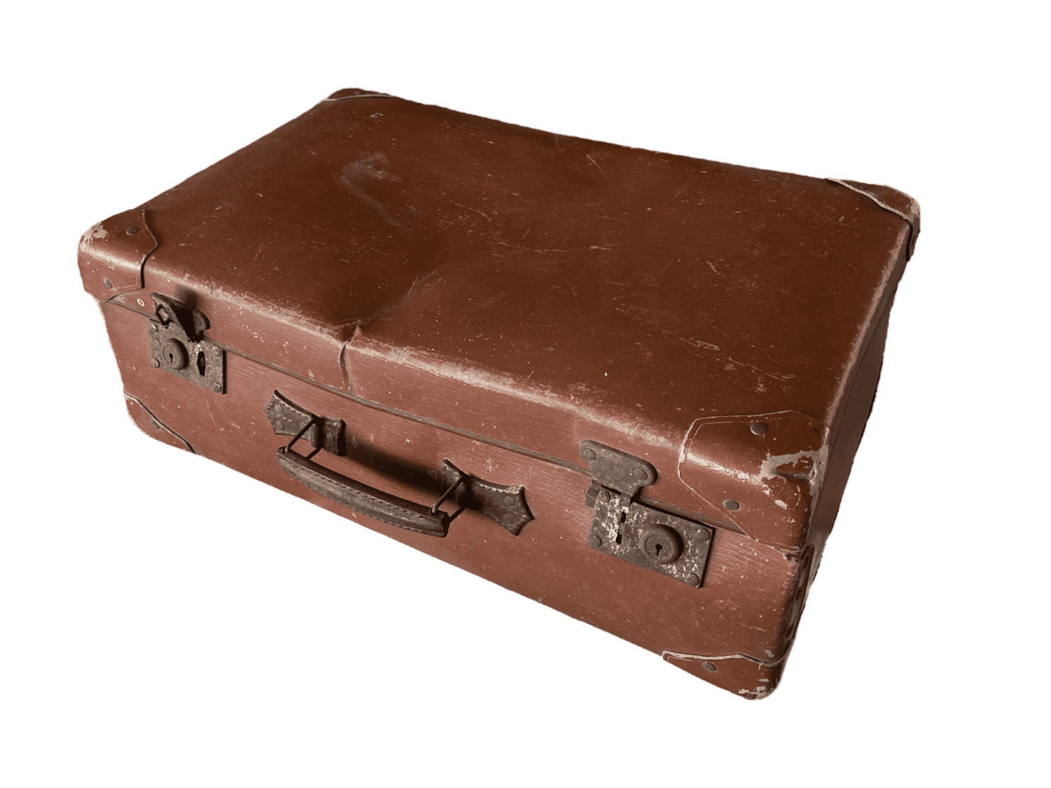 Valise vintage marron carton renforts