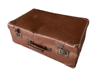 Valise vintage marron carton renforts