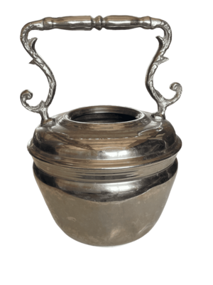 Vase pot argenté