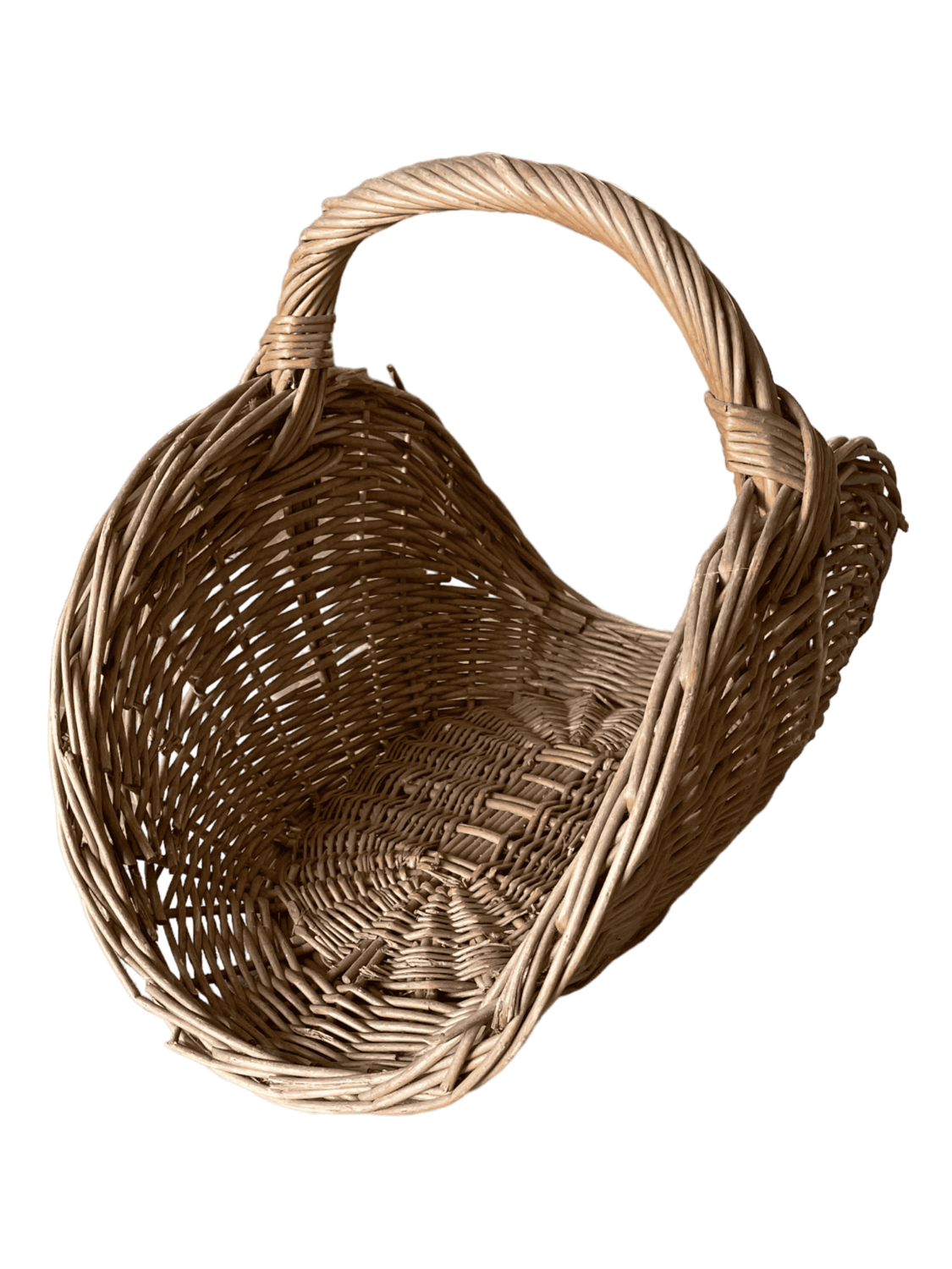 Panier en osier ouvert