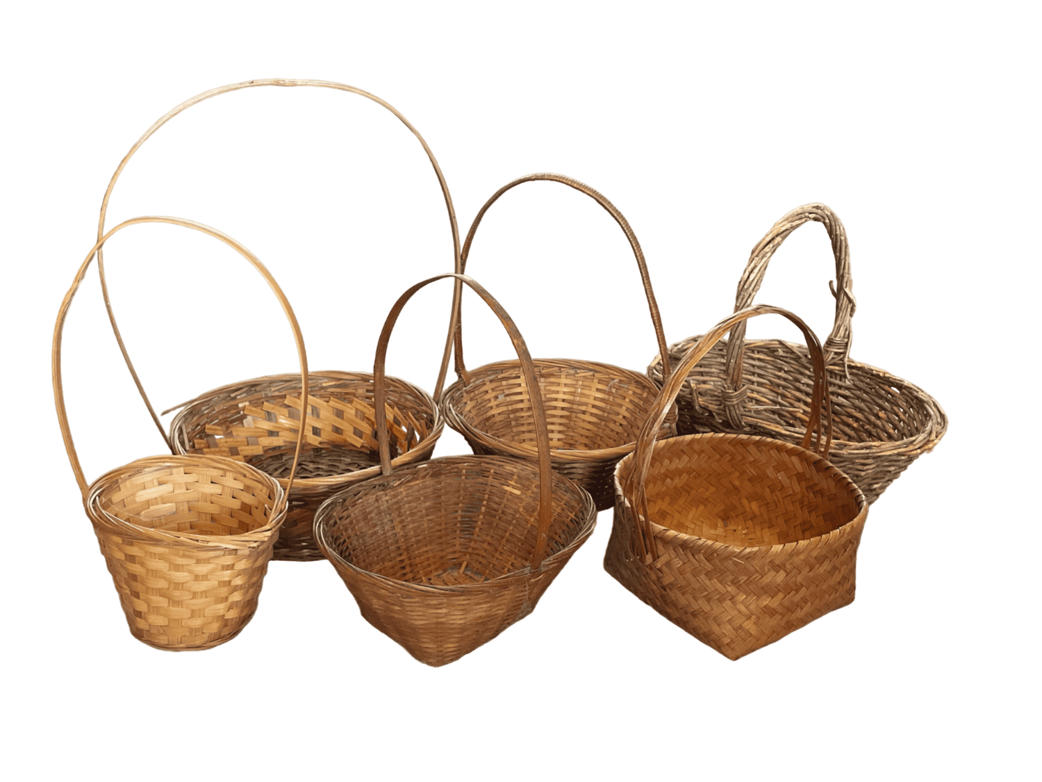 Panier tressé petit avec grande anse
