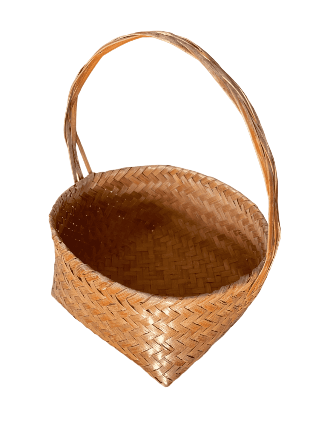 Panier tressé petit avec grande anse fond carré