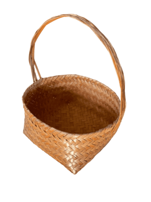 Panier tressé petit avec grande anse fond carré