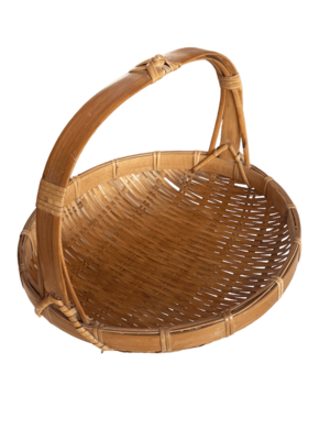 Panier tressé petit rond avec anse