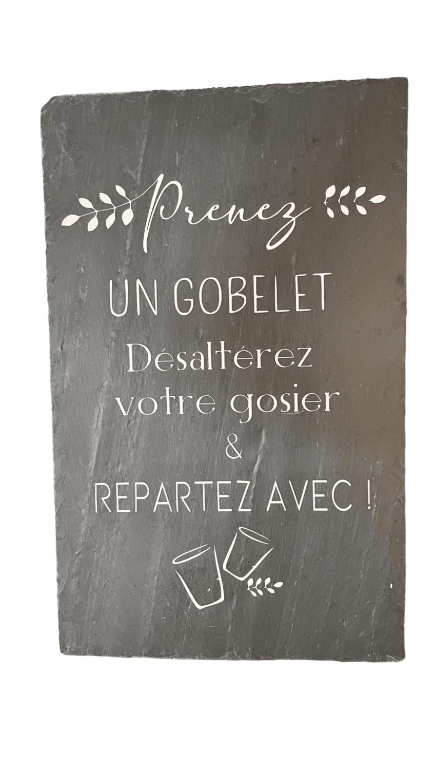 Panneau ardoise &quot;Prenez un gobelet…&quot;