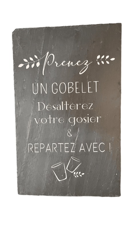 Panneau ardoise &quot;Prenez un gobelet…&quot;