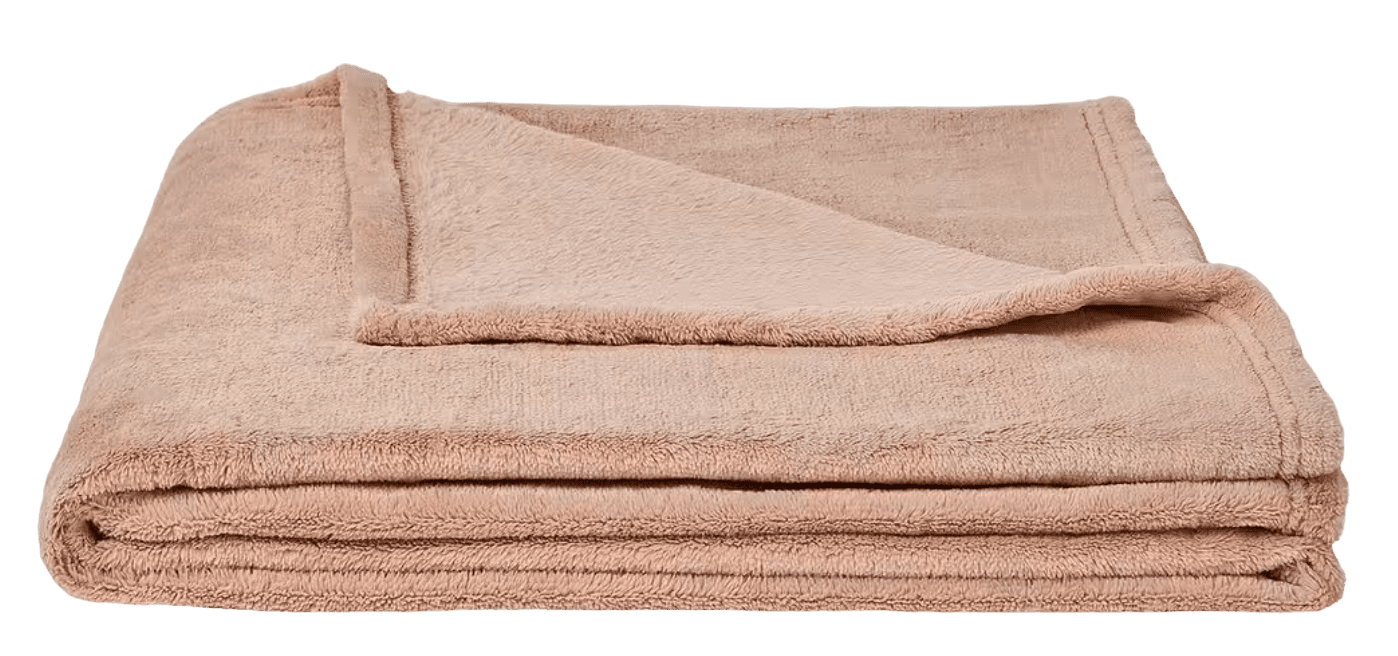 Plaid polaire rose argile