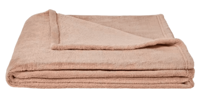 Plaid polaire rose argile