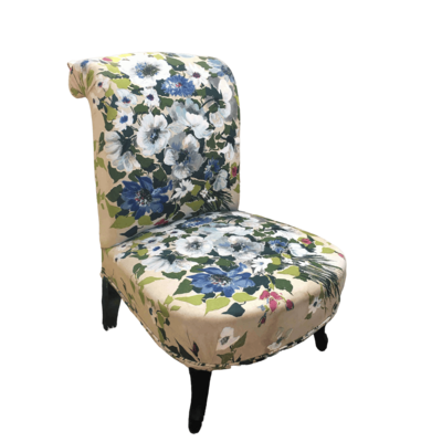 Fauteuil liseuse fleuri bleu