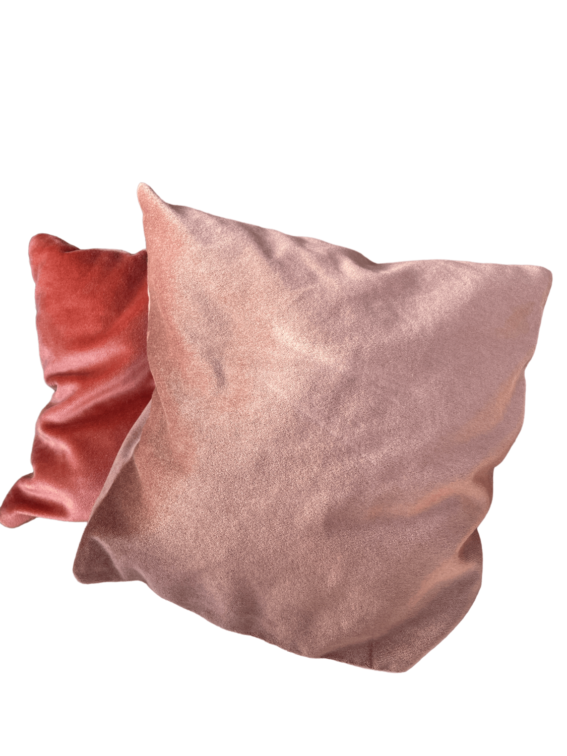 Coussin velours rose clair