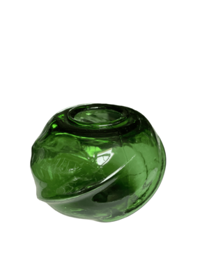 Vase verre vert boule