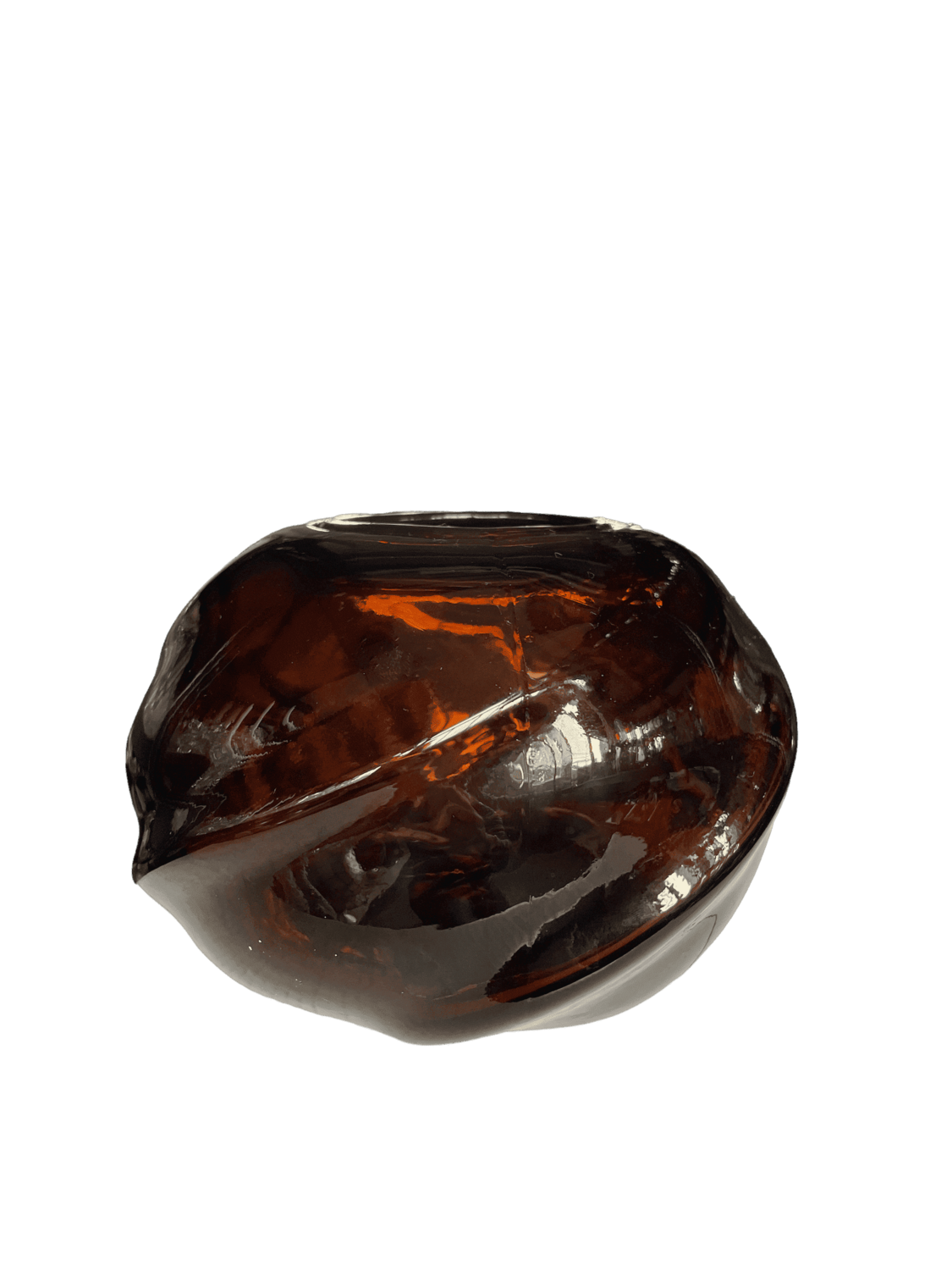 Photophore verre brun boule grand