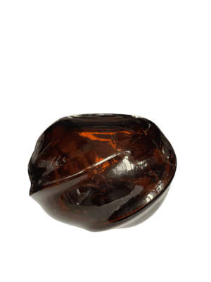 Photophore verre brun boule grand Photophore verre brun boule grand