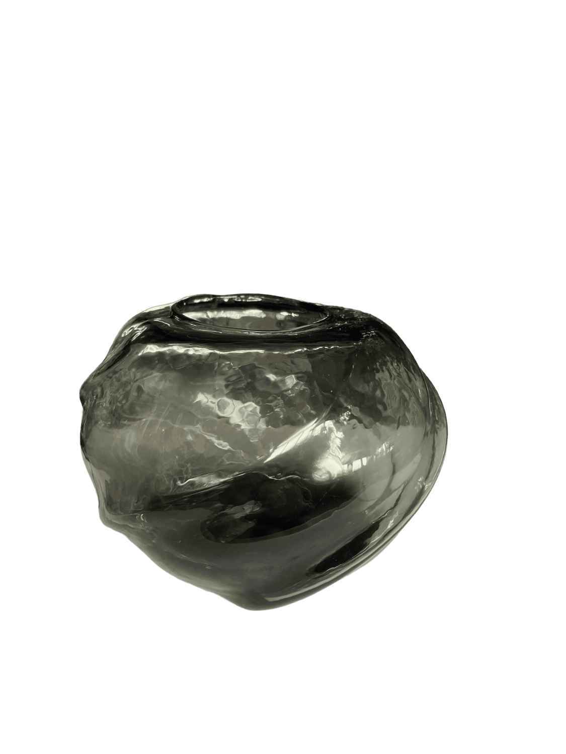 Vase verre noir boule moyen