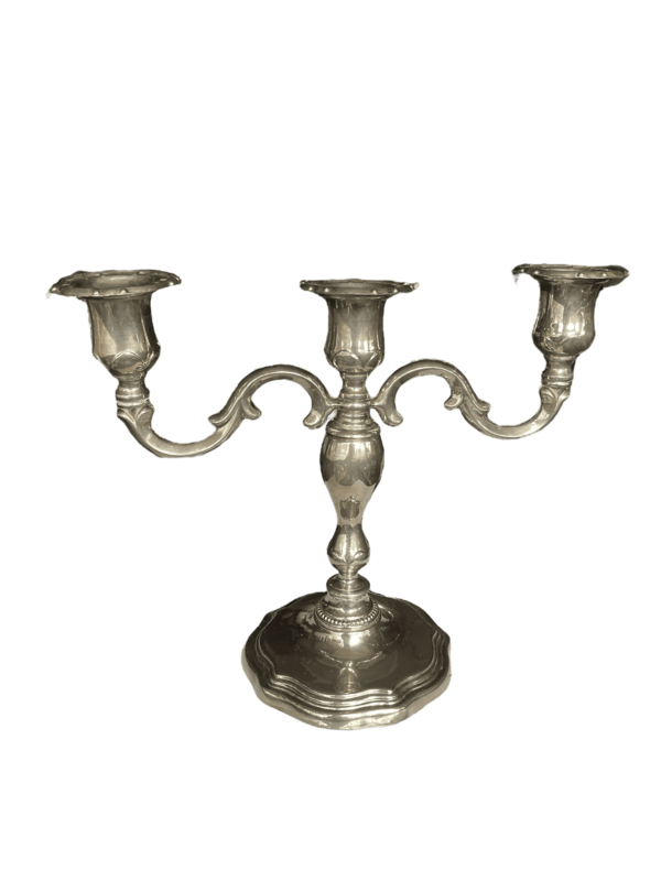 Chandelier argenté triple moyen