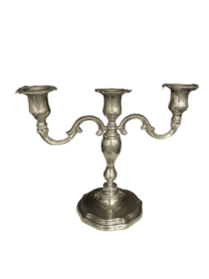 Chandelier argenté triple moyen