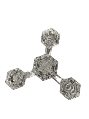 Chandelier verre vintage 4 bougies