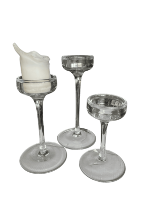 Chandelier verre sur pied (Lot de 3)