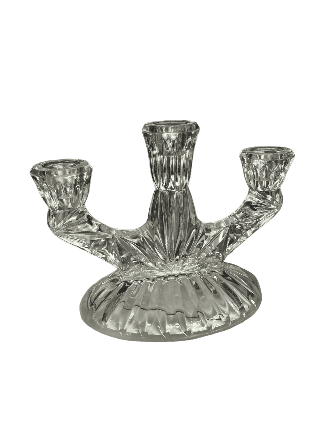 Chandelier verre vintage 3 bougies