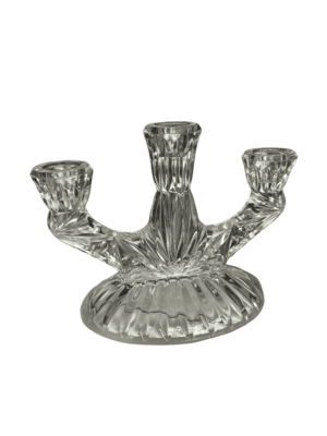 Chandelier verre vintage 3 bougies