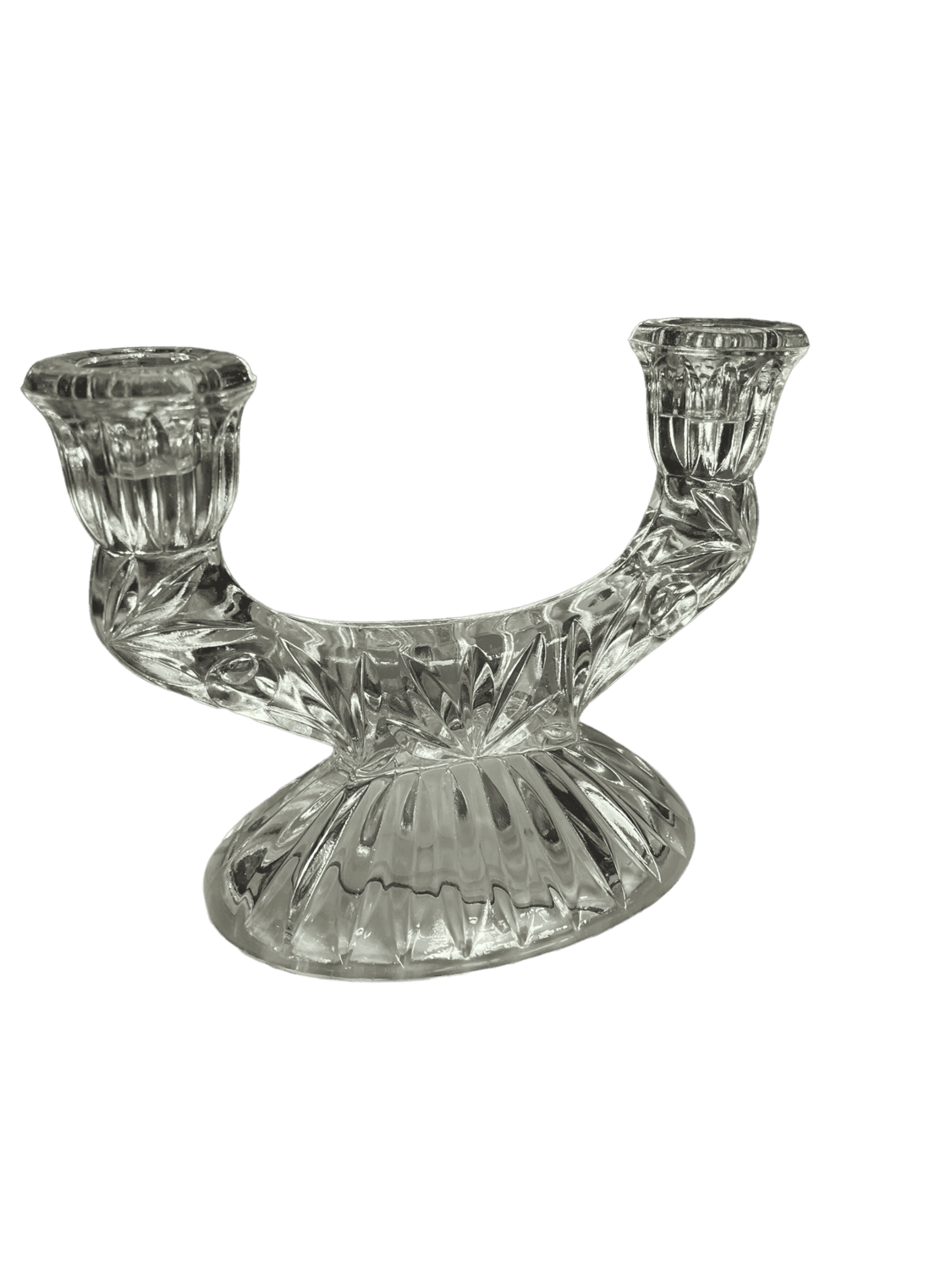 Chandelier verre vintage 2 bougies