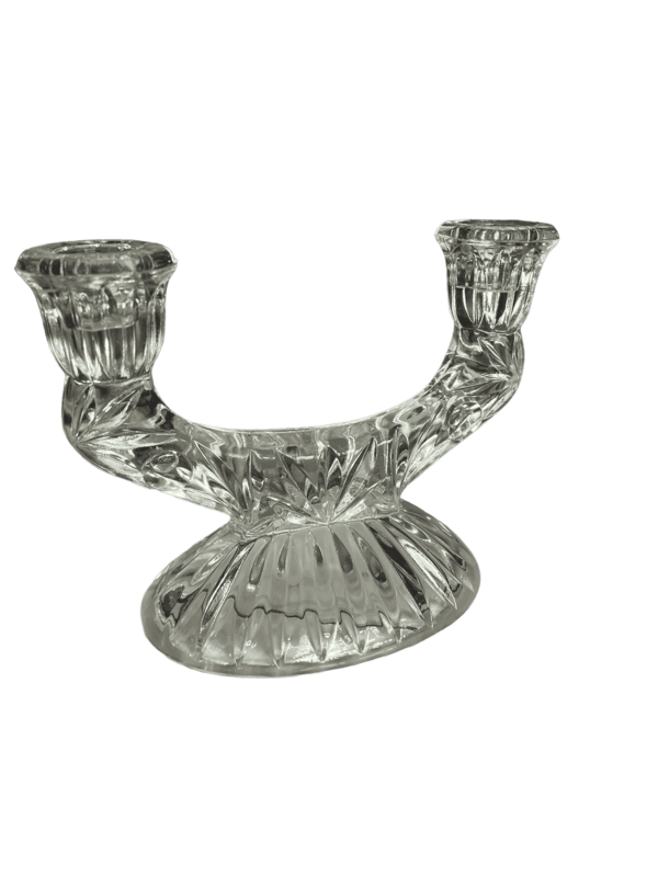 Chandelier verre vintage 2 bougies