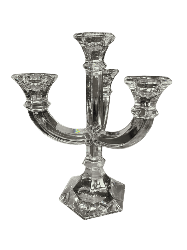 Chandelier verre vintage 4 bougies
