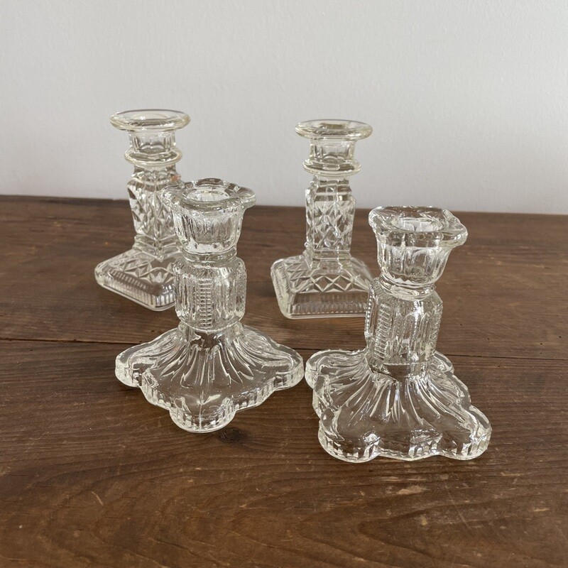 Chandelier verre sur pied vintage