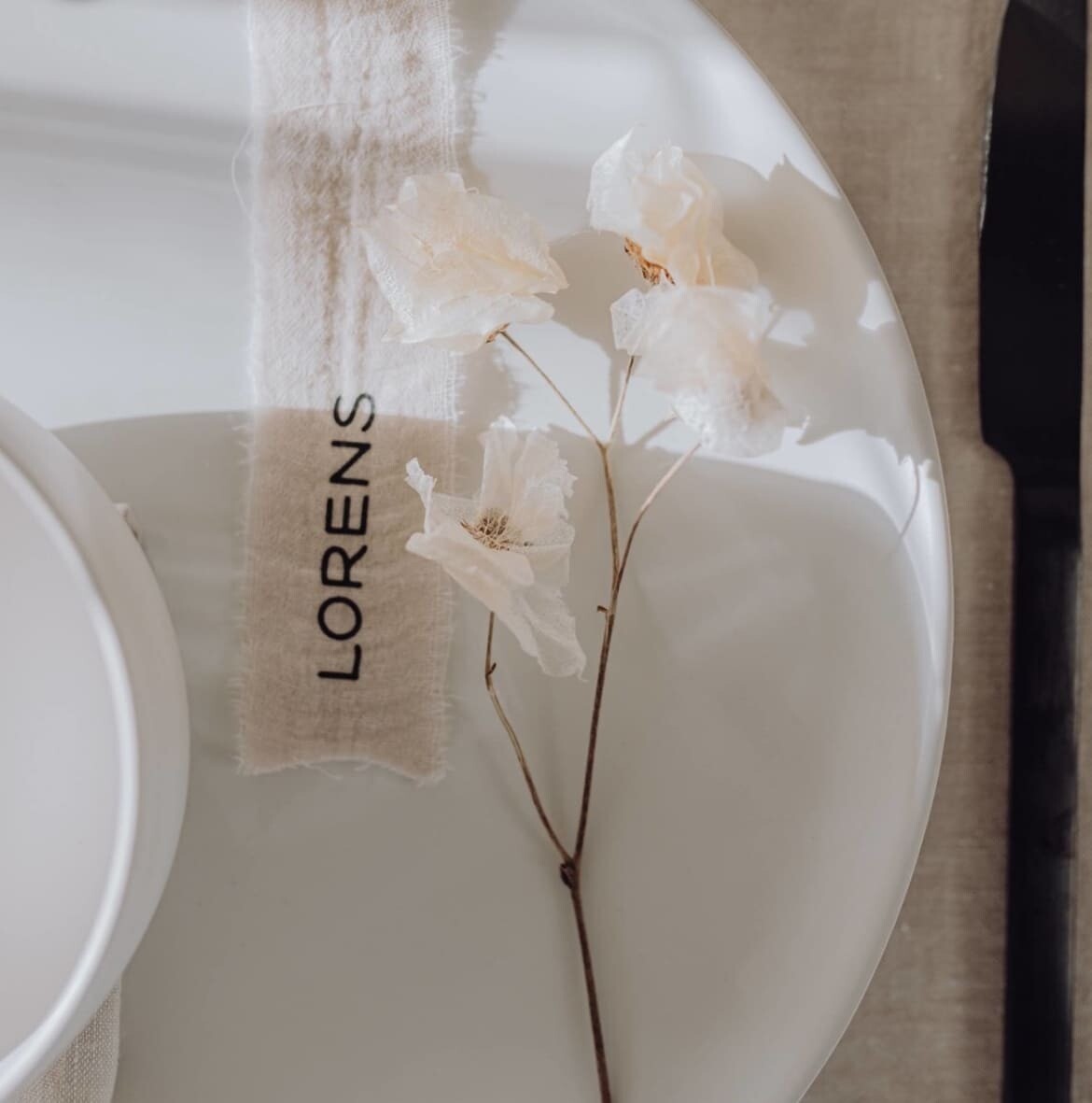 Marque place tissu personnalisé