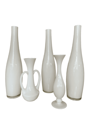Vase verre blanc (lot de 5) Vase verre blanc (lot de 5)