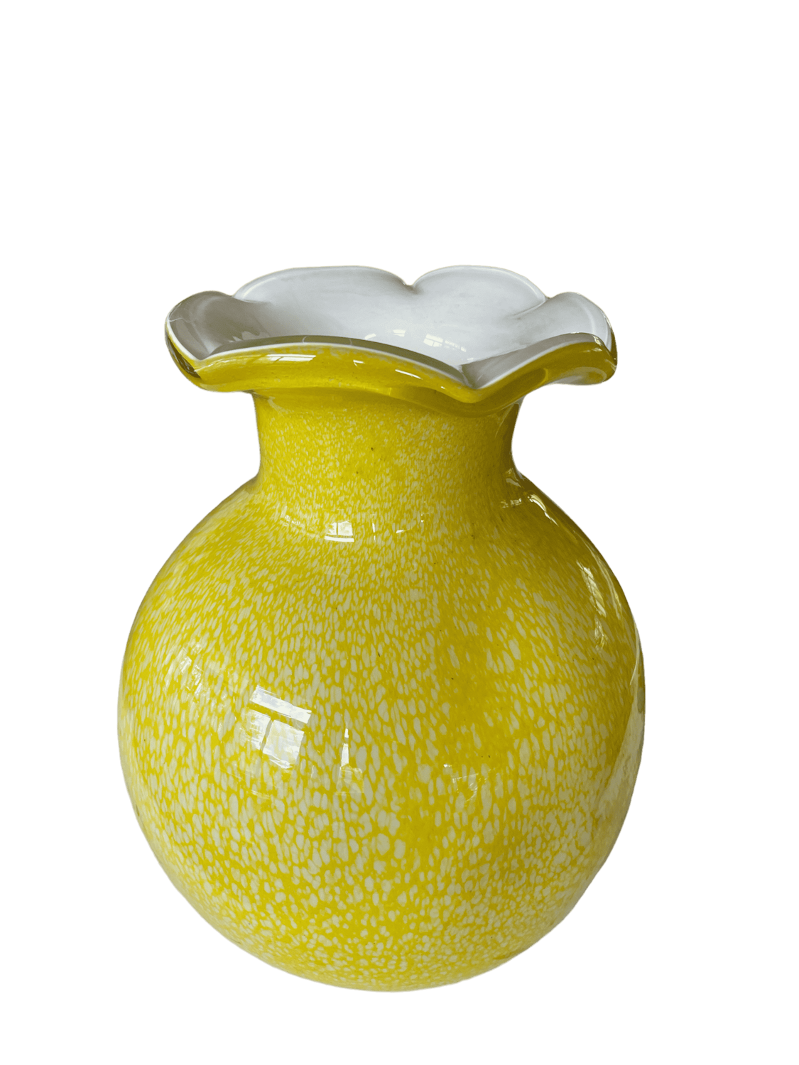 Vase verre jaune grand
