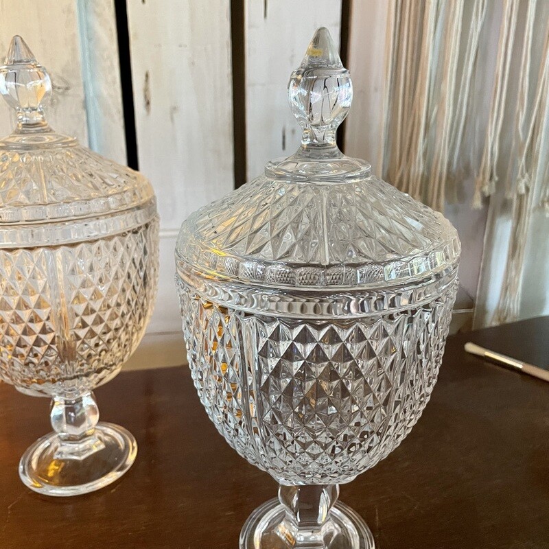 Bonbonnière en verre ciselé grande